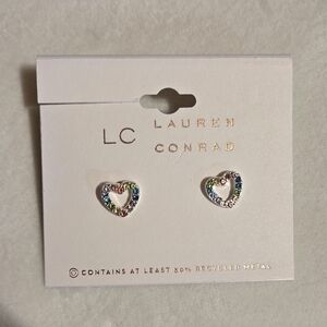 LC Lauren Conrad Colorful Heart Earrings